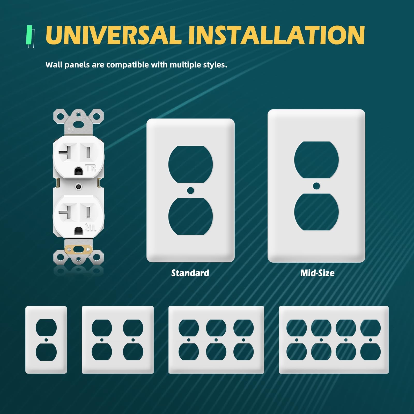 TOPELER 10Pack Duplex Wall Receptacle, 20A Tamper-Resistant Outlets, Standard...