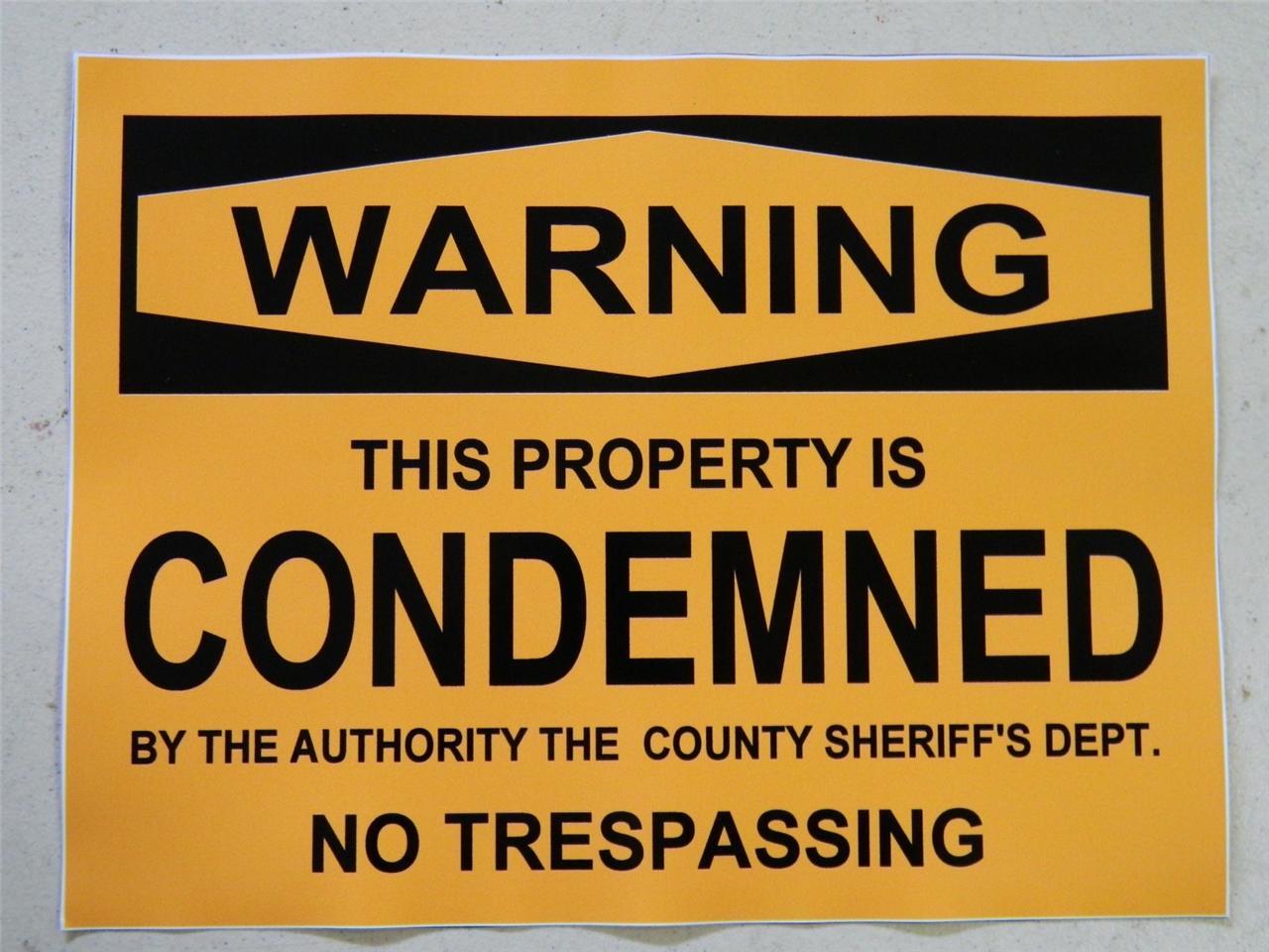 HALLOWEEN HORROR Movie PROP CONDEMNED PROPERTY STICKER/DECAL