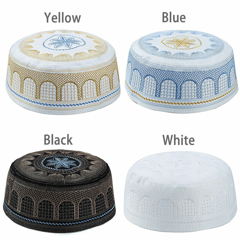 Men Skull Cap Muslim Islamic Prayer Hat Kufi Head Wear Ramadan Praying Scarf New