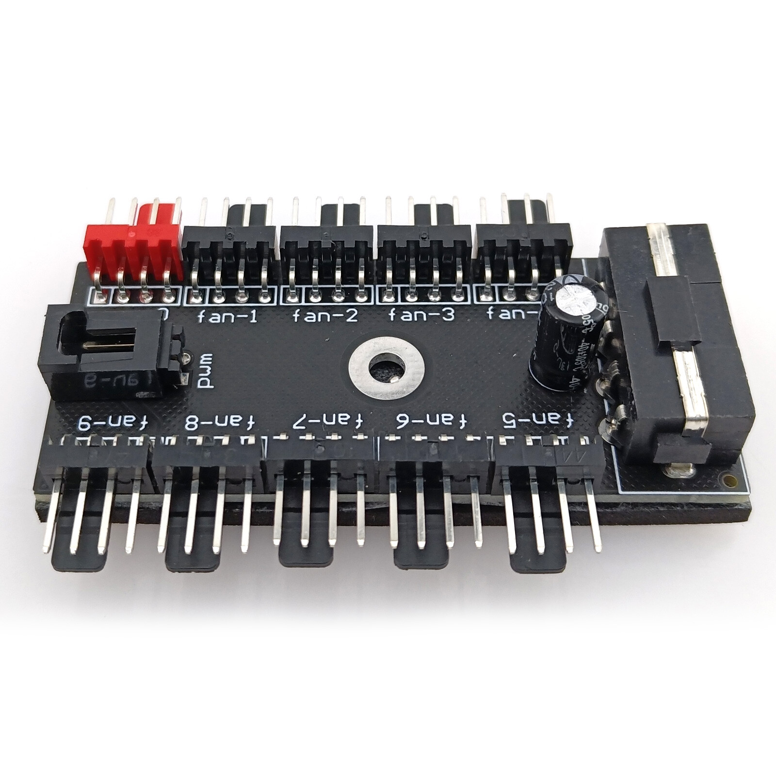 PC Computer 4pin Fan 1 to 10 Port Splitter Hub Board PWM Control IDE Power Cable