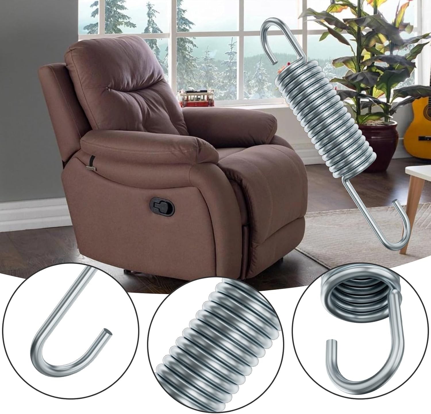 2 Pack 3-5/8 Inch Recliner Springs, Fits Lazy Boy, Southern Motion, Catnapper