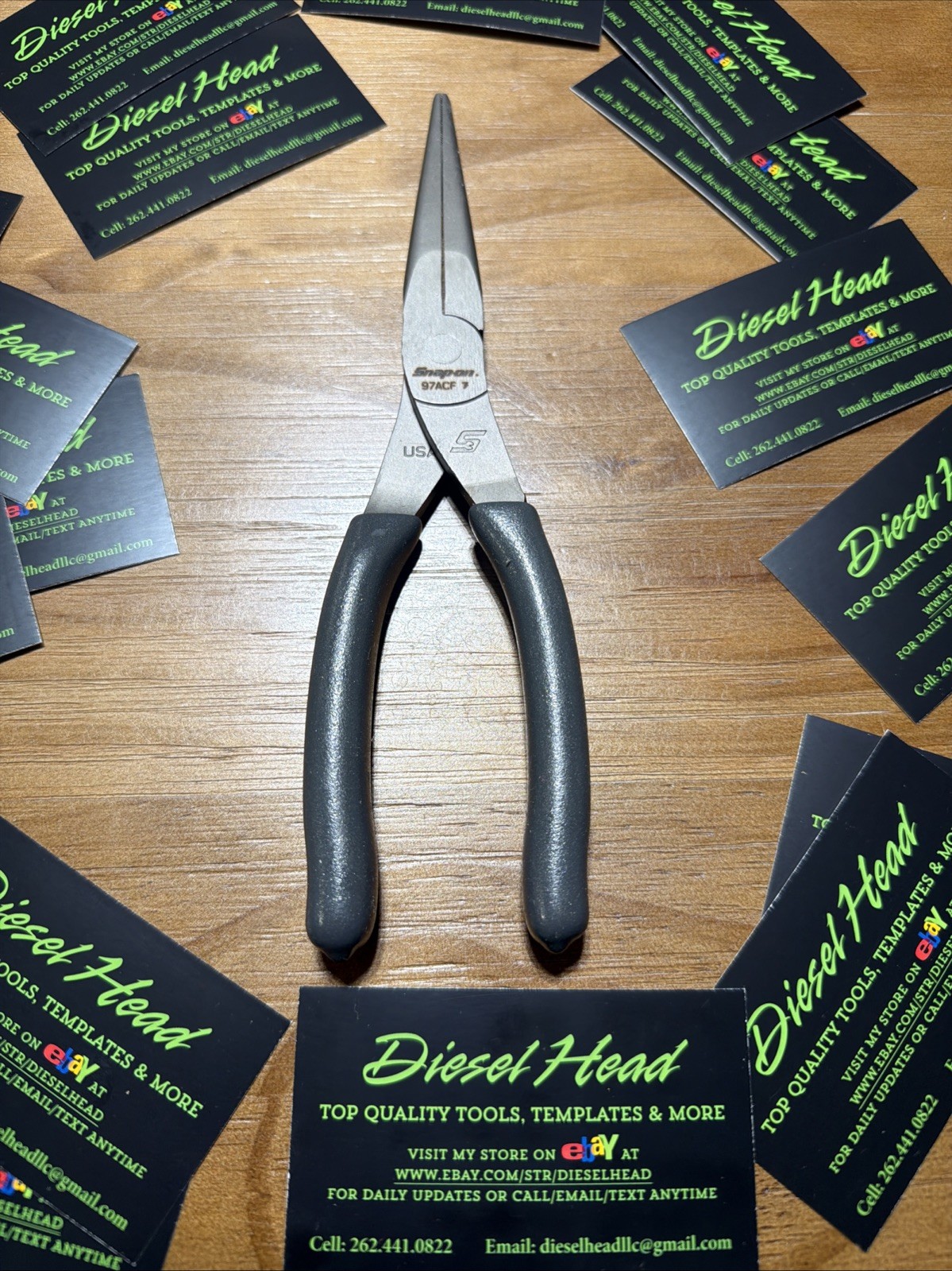 *NEW* Snap On 97ACF Dark Titaium Comfort Grip Needle Nose Pliers - FREE SHIPPING