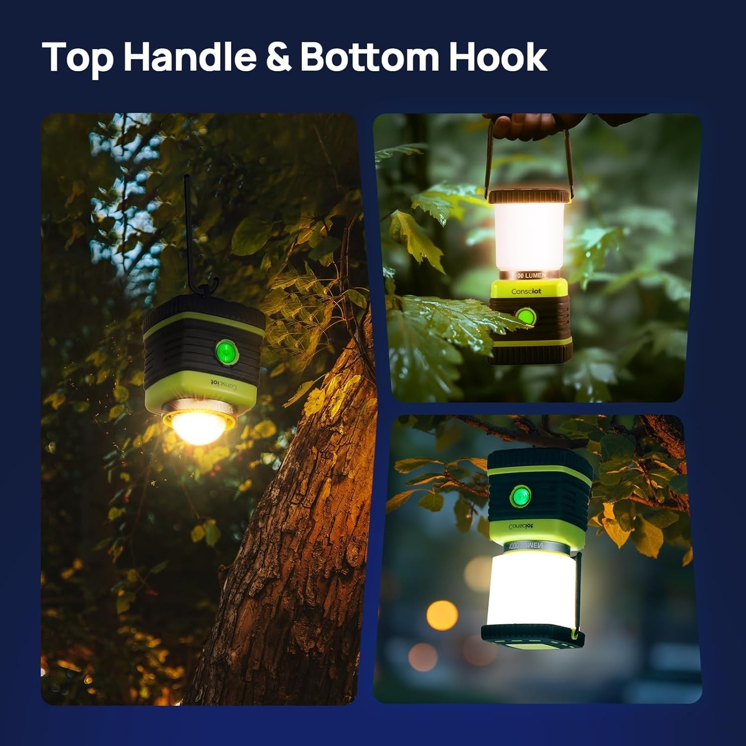 Emergency Ready 2-Pack LED Lanterns: 1000LM Brightness, 12 Hours Use, Waterproof