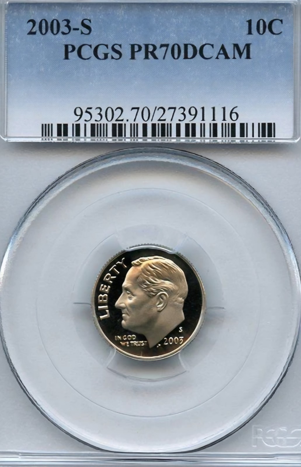 2003 S 10C Roosevelt Dime PCGS PR70DCAM