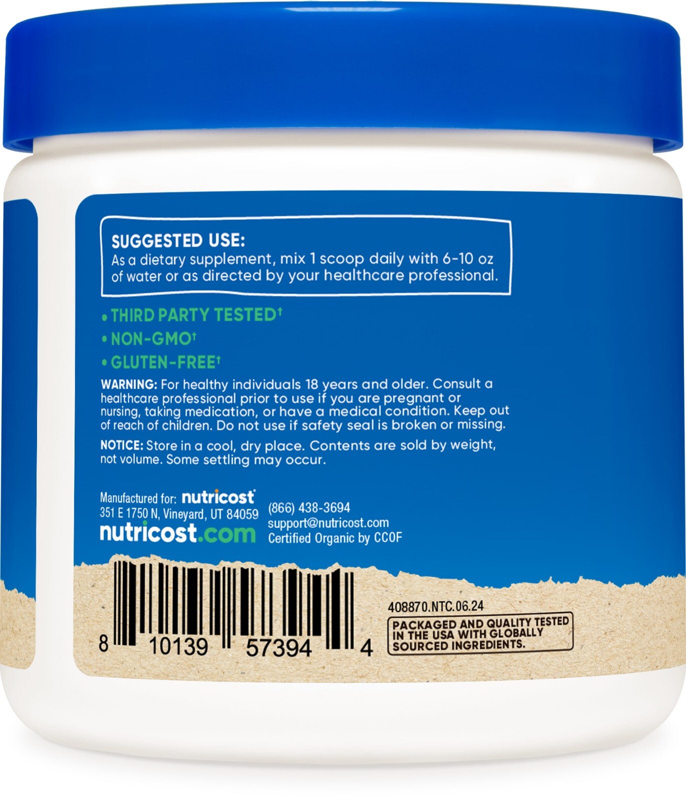 Nutricost Organic Milk Thistle (Unflavored) 8 oz per container