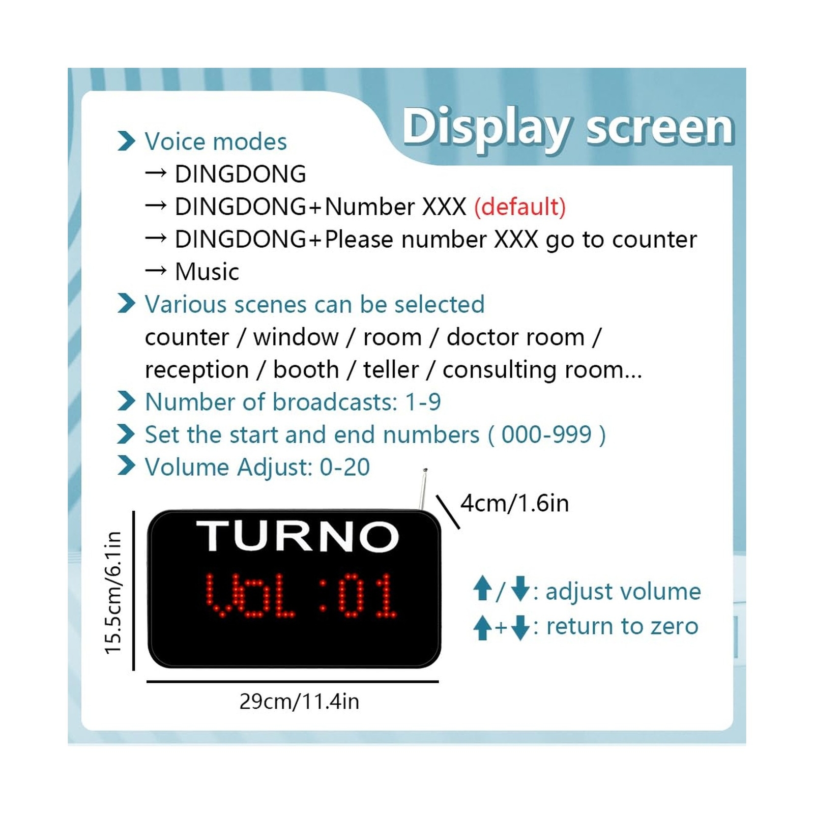 Take a Number System Waiting Number System Queue Wireless Calling System with...