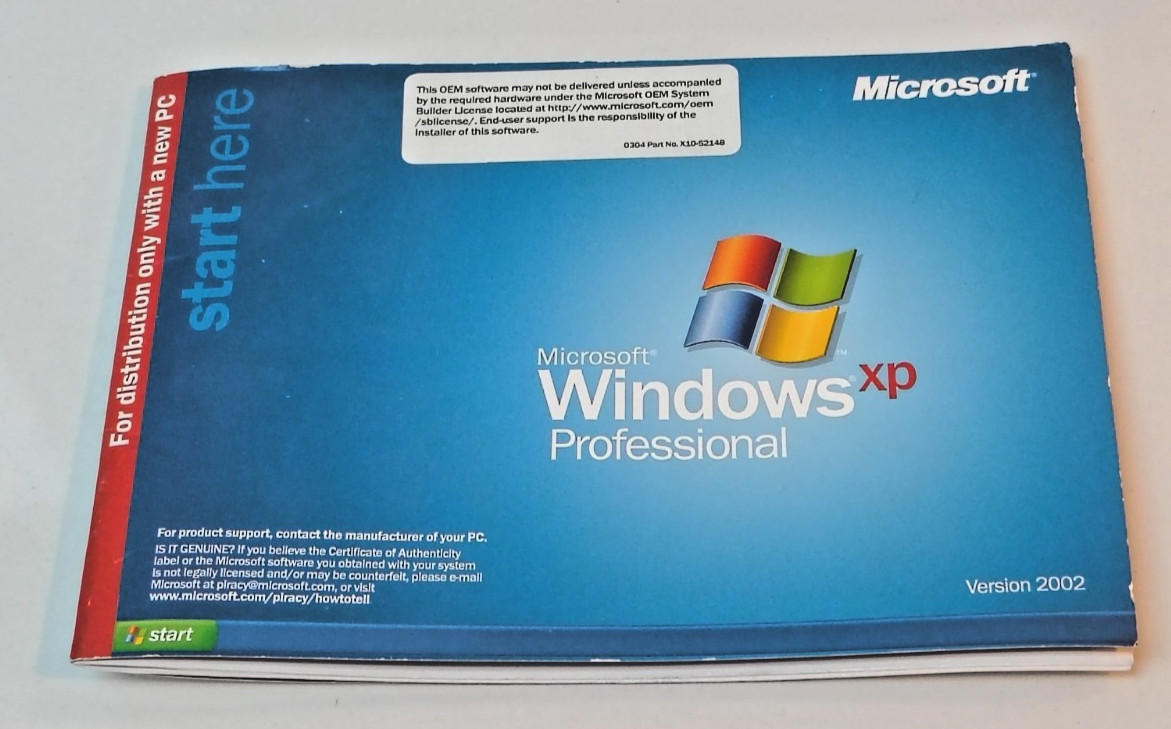 Microsoft Windows XP Professional Operating System OEM 2002 - Free Shipping!