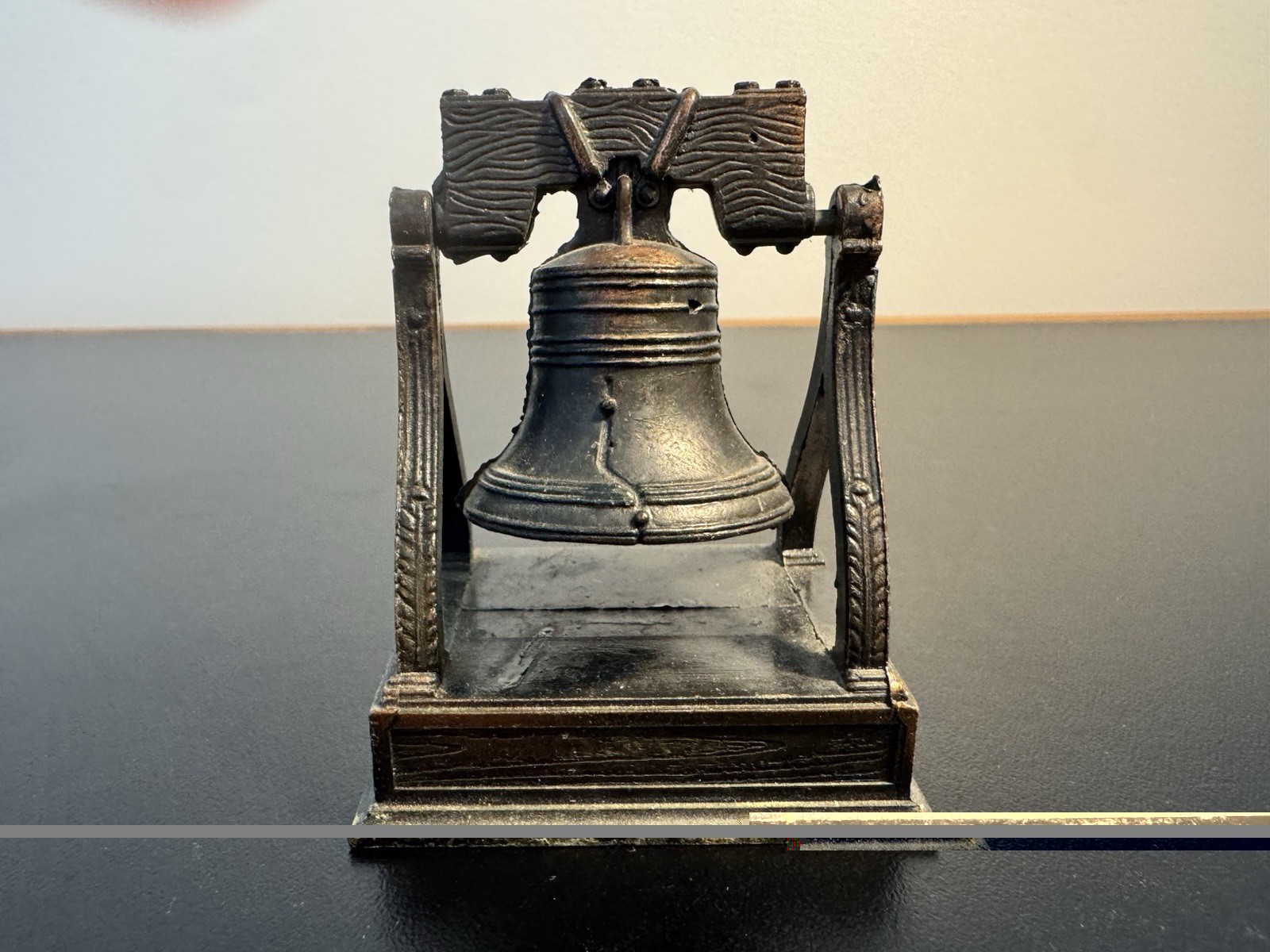 Bronze Metal Liberty Bell Miniature Replica Die Cast Novelty Pencil Sharpener