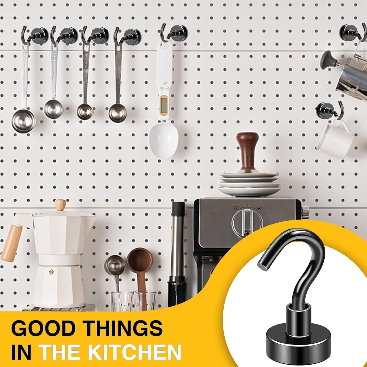 Versatile Heavy-Duty Magnetic Hooks - 30 lbs Capacity, No Tools Required