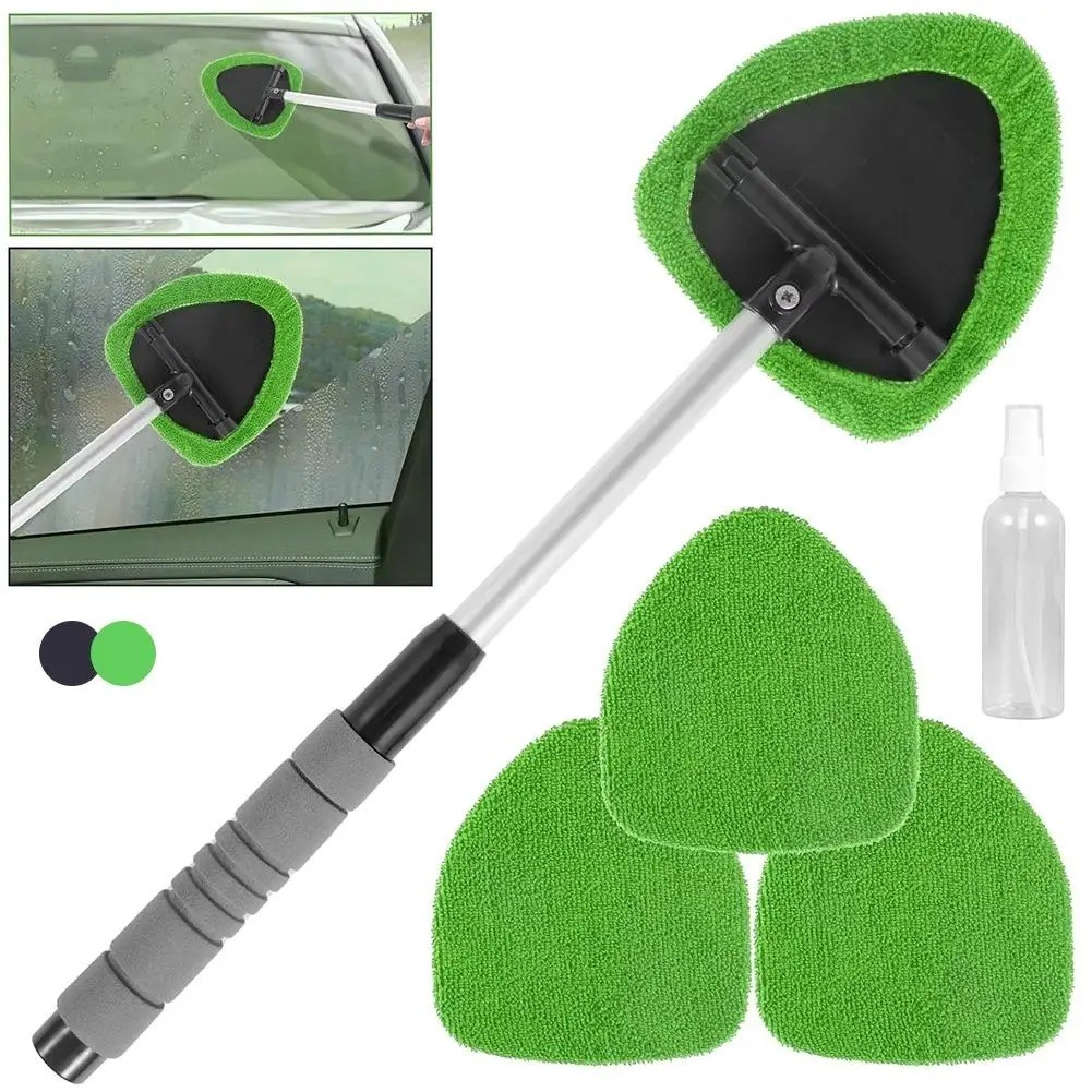 Telescopic Car Window Windshield Cleaning Brush Set Scraper Mist