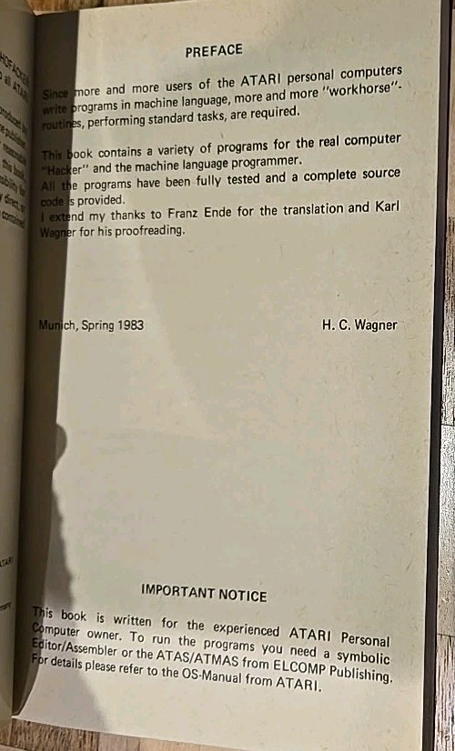 Hackerbook For Your Atari Computer Tips & Tricks HC Wagner 1983 First Edition