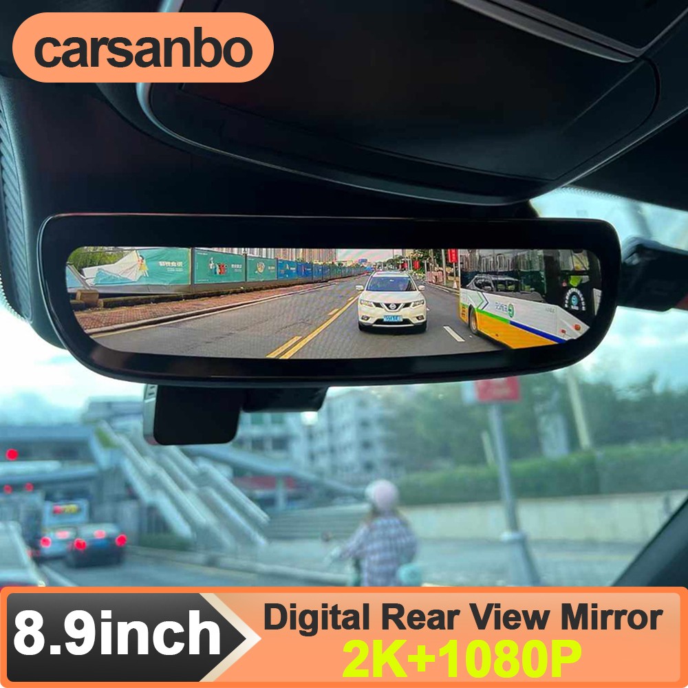 Upgrade LVDS Camera Rearview Mirror with Front 2K Dashcam 1080P Reverse Camera