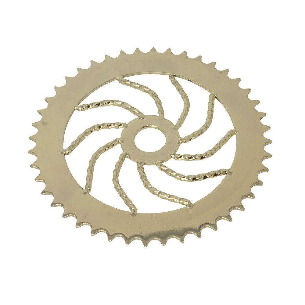 ORIGINAL BICYCLE CHAINRING Twisted 44t 1/2 X 1/8  Gold CRUISER BIKE SHOW PART