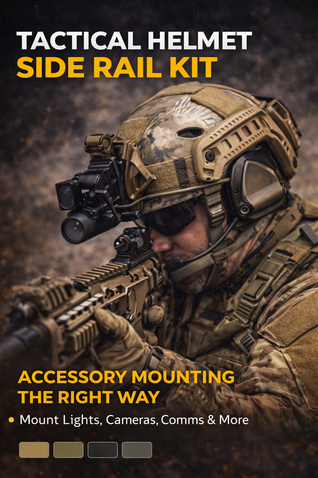 TACTICAL HELMET SIDE RAIL KIT – Fits AR / MICH / ACH / Fast Helmets