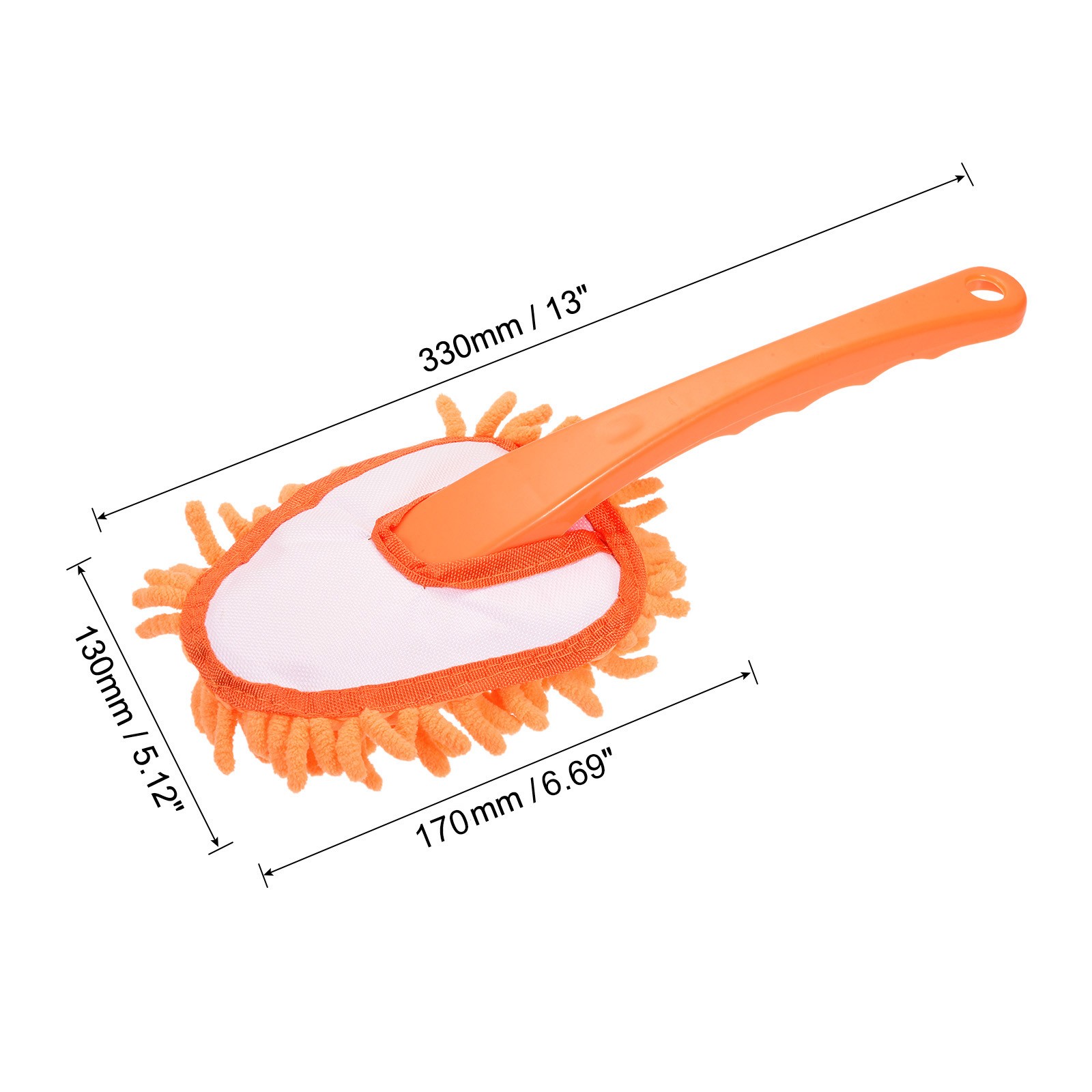 2Pcs Microfiber Chenille Duster Washable Cleaning Brush Dusting Tool Orange