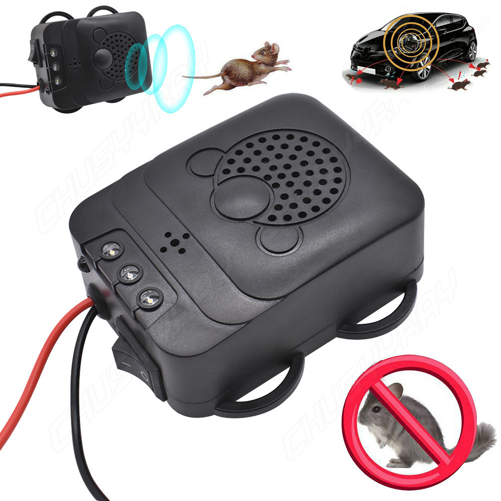 12V Ultrasonic Mouse Repeller for Car Engine Rat Rodent Pest Animal Deterrent