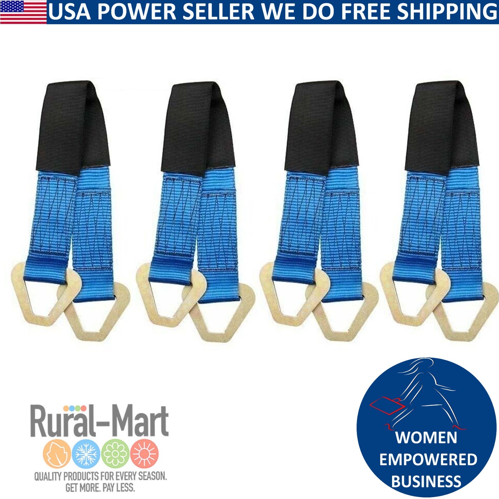 4pk 21" BLUE Axle Strap Race Car Hauler Trailer Tow Truck Wheel Tie Dwn Strap HD