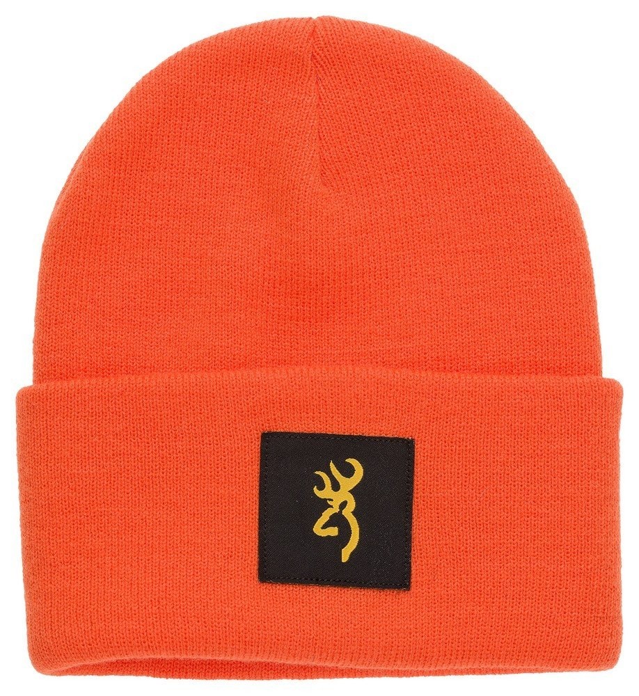 Browning Still Water Beanie Acrylic Cap Blaze Orange Buckmark Logo - 308657011