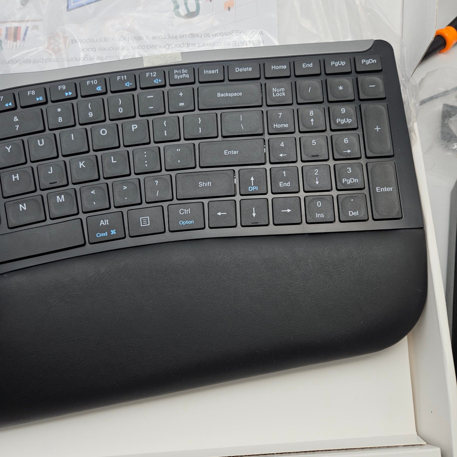 READ Nulea RT07 Wireless Ergonomic Split Keyboard Bluetooth USB C TRACKBALL READ