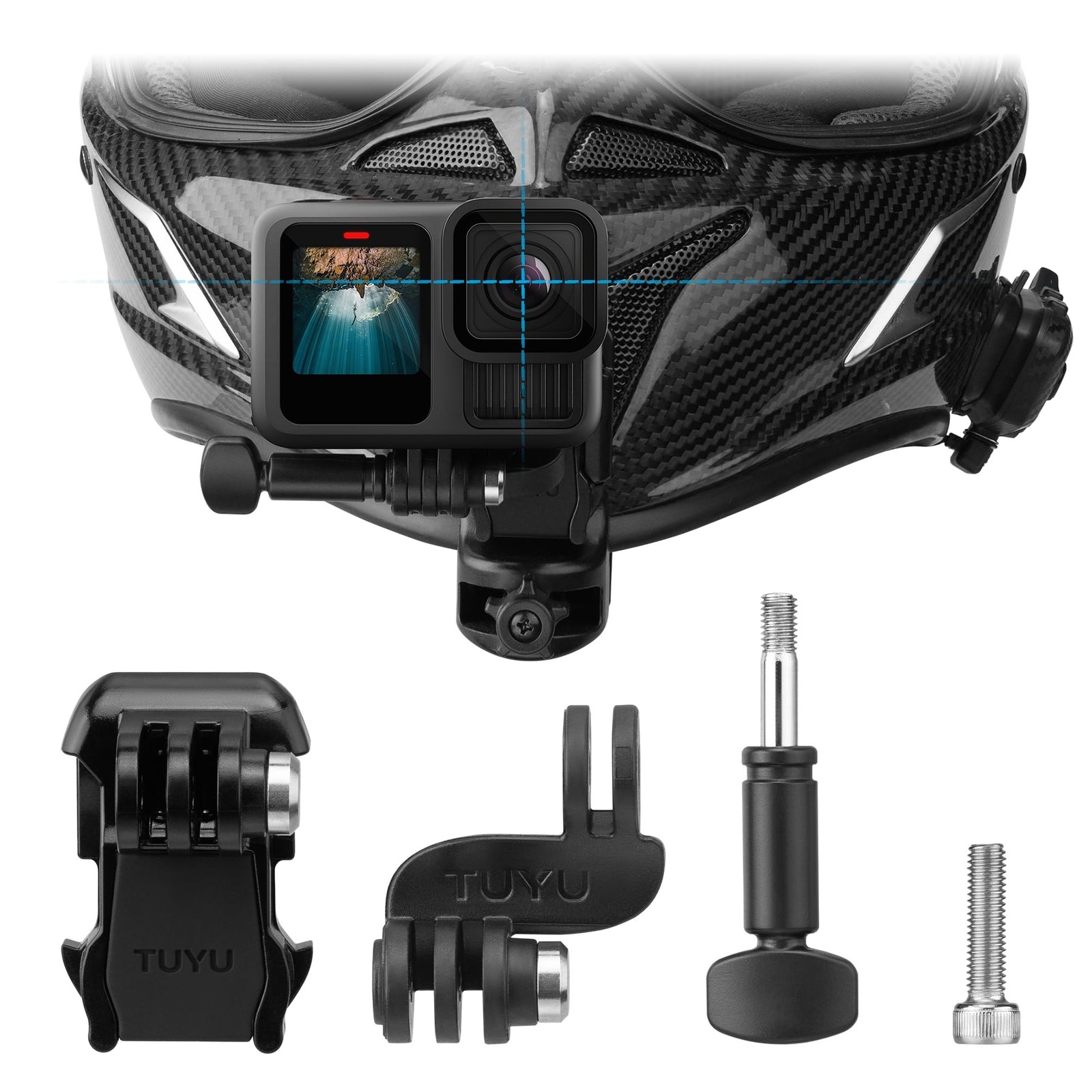 Motorcycle Helmet Mount Kit for GoPro Hero 12/11/10/9/8, DJI Osmo 3/4, Insta3...