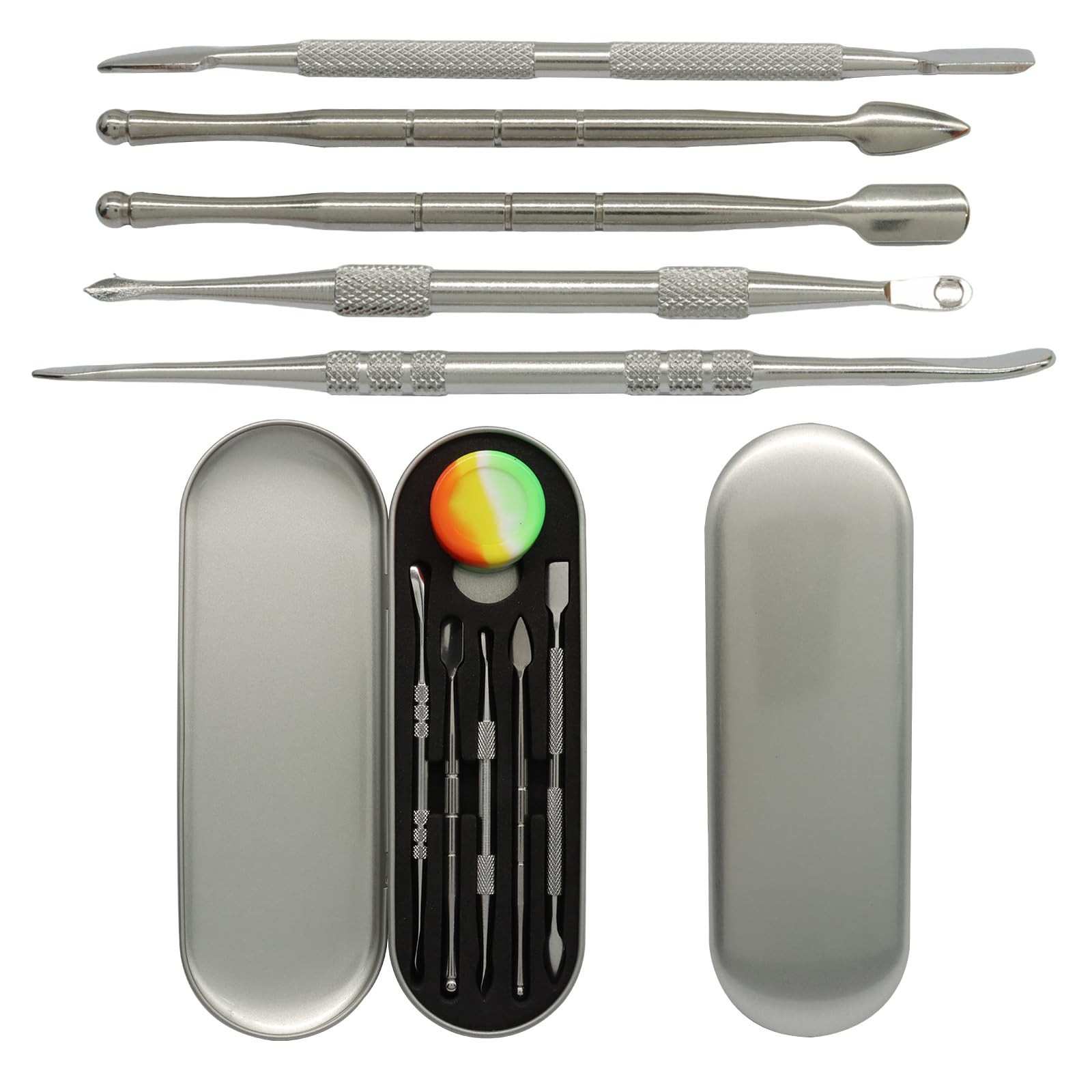 Jiozermi 6 Pack Wax Carving Tools Set, Stainless Steel 1 Silver
