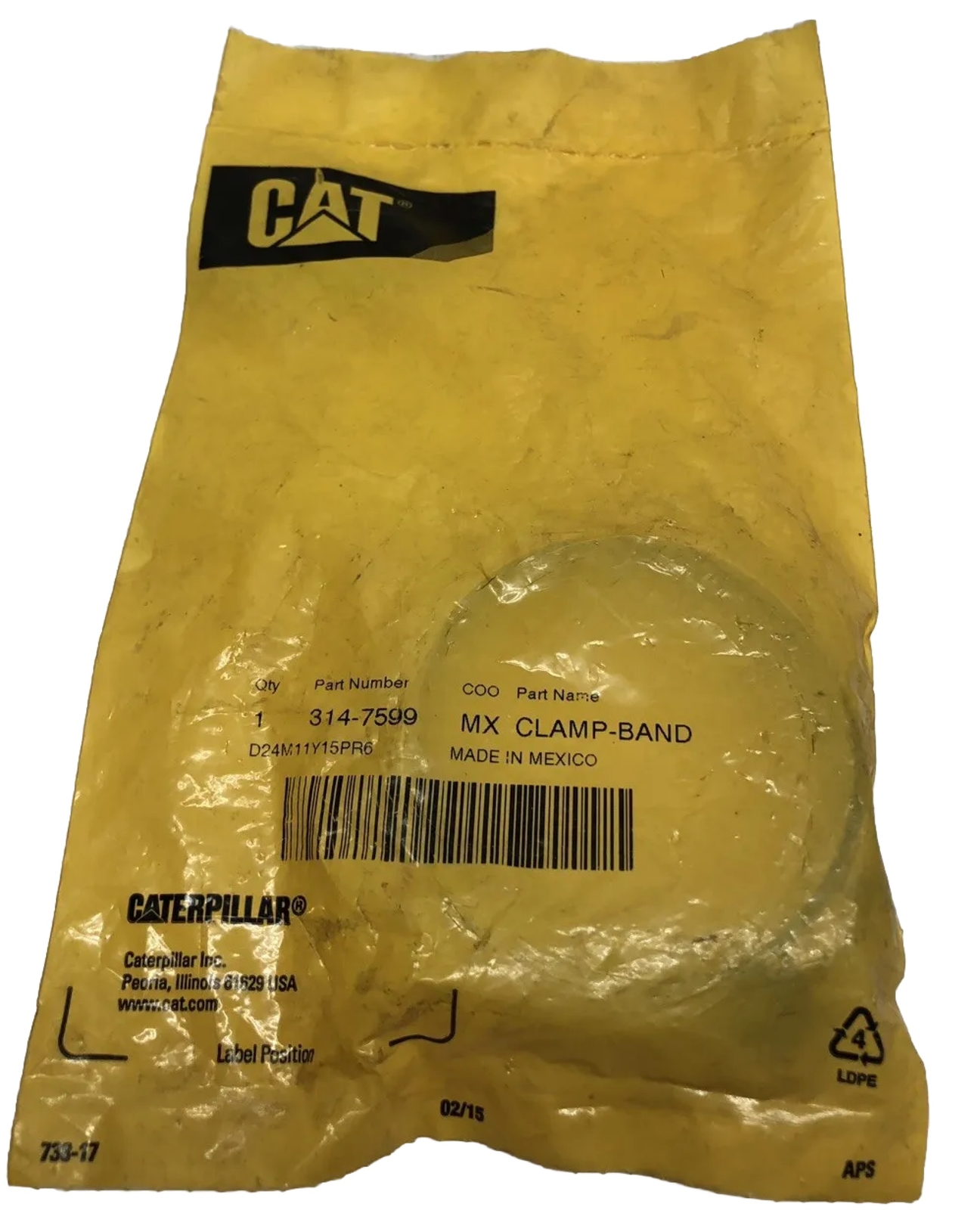 Caterpillar (Cat) 314-7599 or 3147599 Clamp-Band
