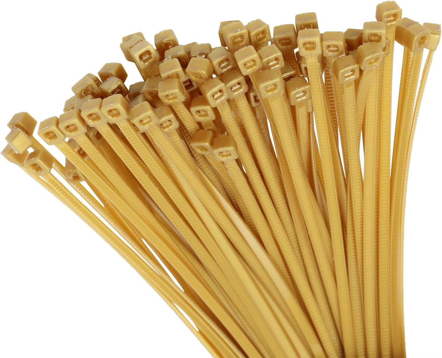 6 Inch Multi-Color Multi-Purpose Heavy Duty Nylon Zip Cable Ties (200, Gold)