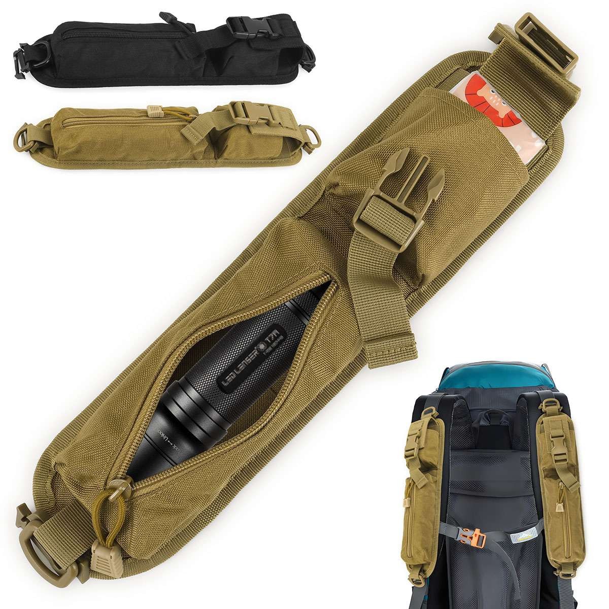 Tactical Accessory Pouch Backpack Shoulder Strap Bag Hunting Tools Pouch Hiking
