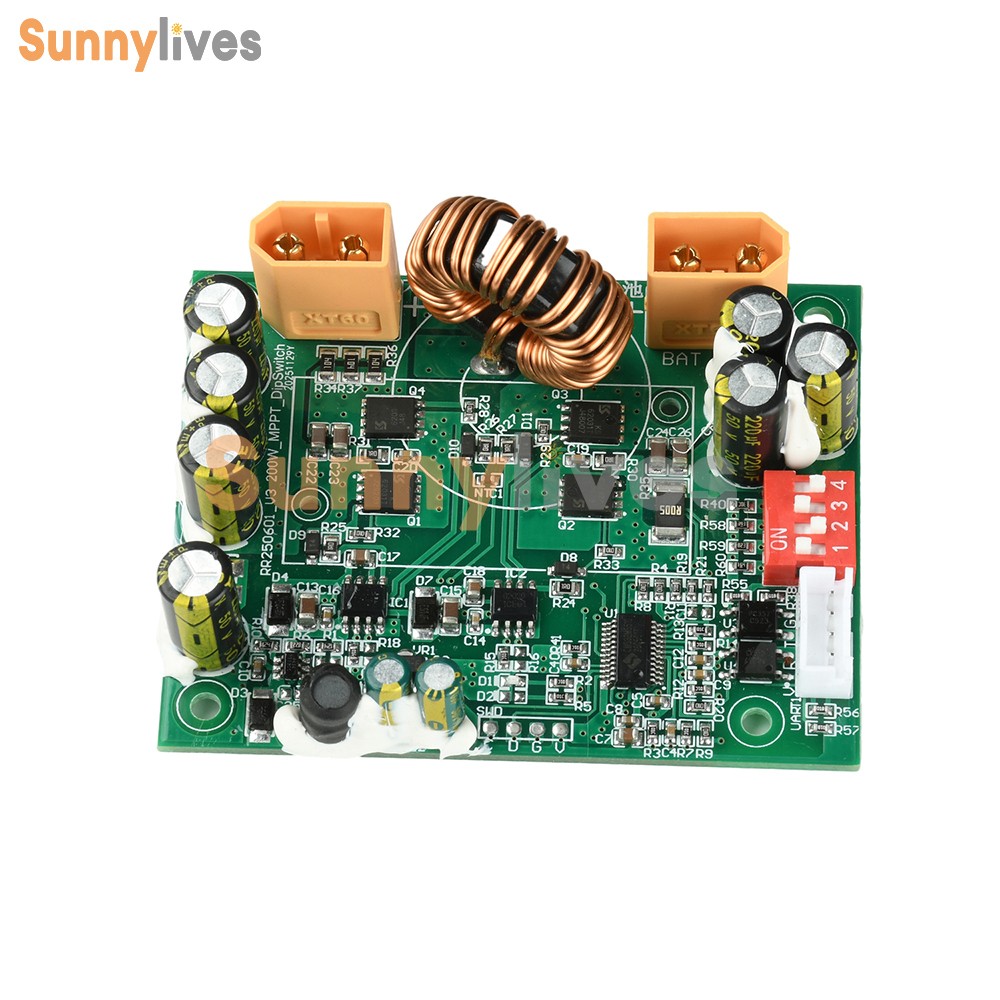 100W MPPT Smart Solar Controller DIP Switch for 12V 24V Energy Storage Systems