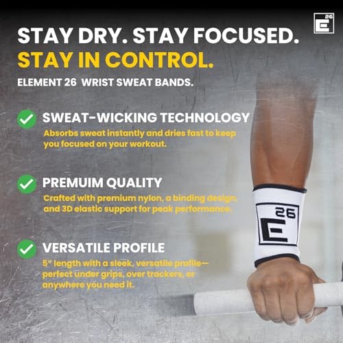 Wicking Wrist Sweat Bands (4 Pack) - for Men, Women, Cross Medium White