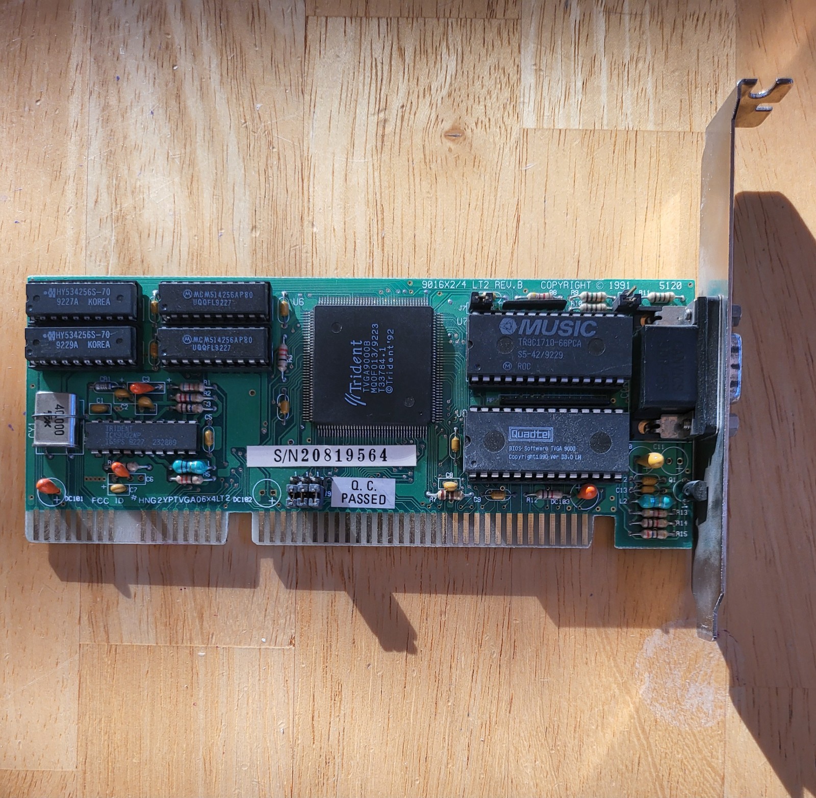RARE 1991 TRIDENT TVGA9000B 512K ISA VGA CARD 9016X2/4 HNG2YPTVGA06X4LT2 MXB70