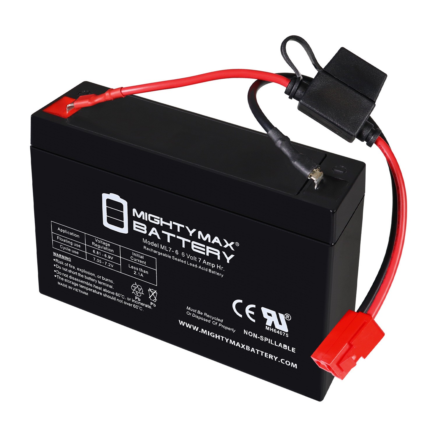 Mighty Max 6V 7AH F1 SLA Battery Compatible With Rollplay Farm Tractor 6V