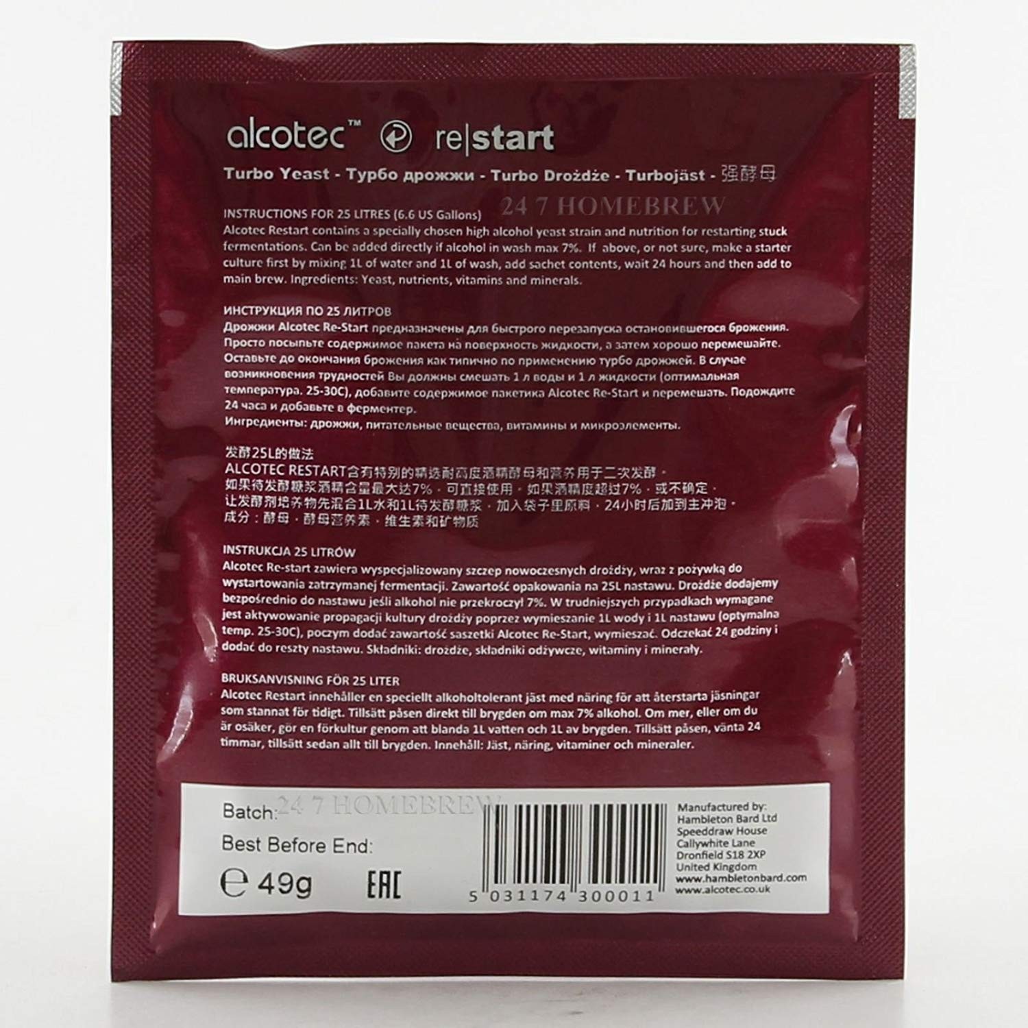 Alcotec Re-start Yeast