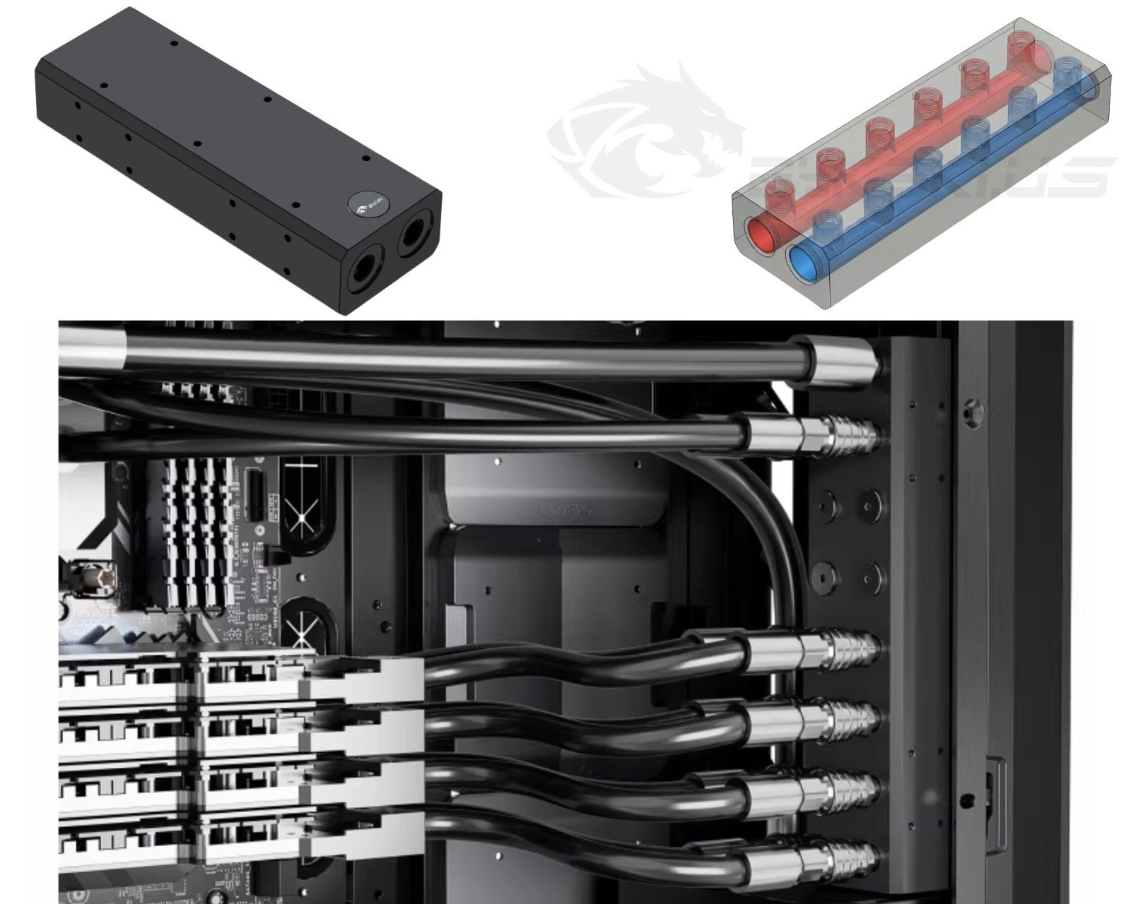 Bykski Durable Multi‑Port Parallel Workstation/Server Distribution Block, ava...