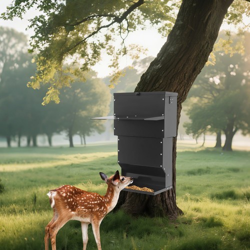 Hanging Automatic Deer Feeder with Lid Gravity Feeders Box Outdoor Weatherproof
