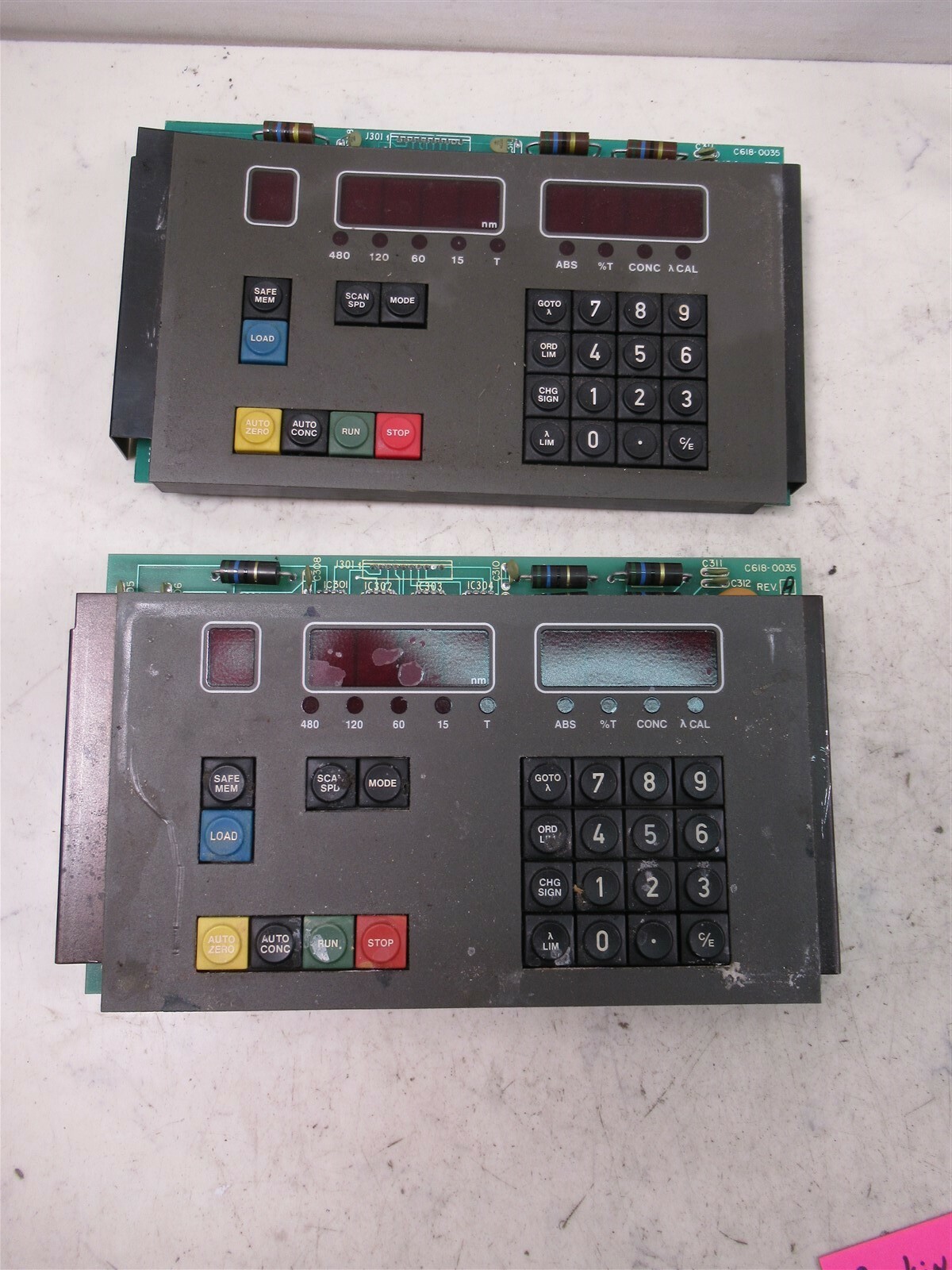 Lot of 2 Keypad Displays for Perkin Elmer Lambda 3B Spectrophotometer