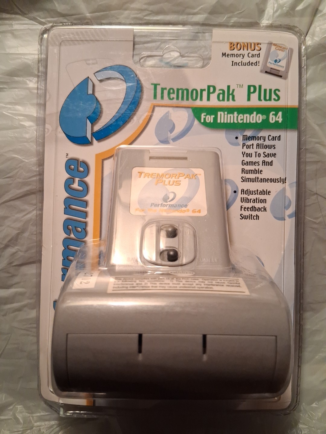 New Performance TremorPak Plus Memory Card for Nintendo 64 N64