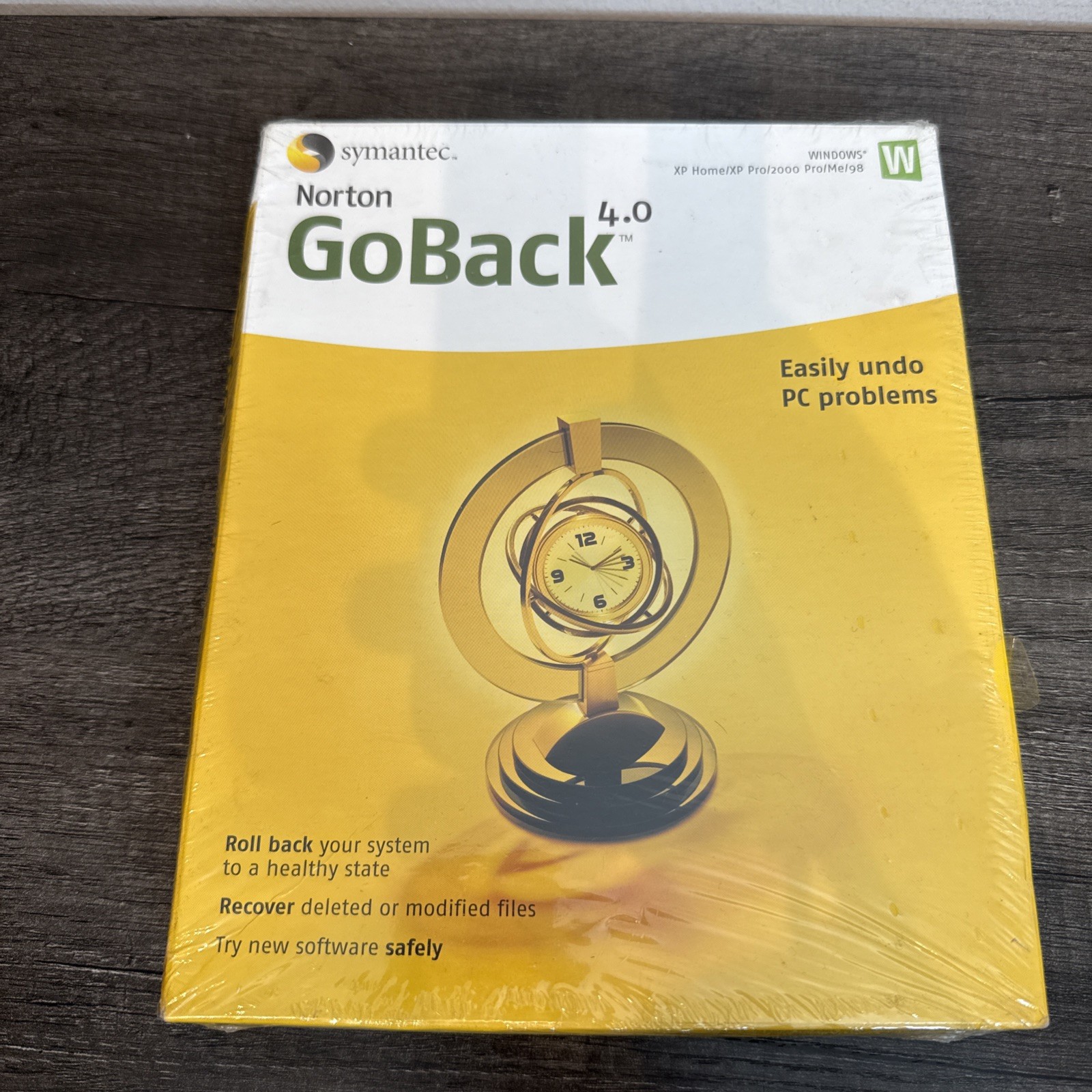 Symantec Norton GoBack 4.0 Factory Sealed Windows XP 2000 ME 98 New NOS