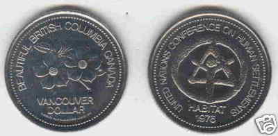 1976 Vancouver, British Columbia Habitat Trade Dollar