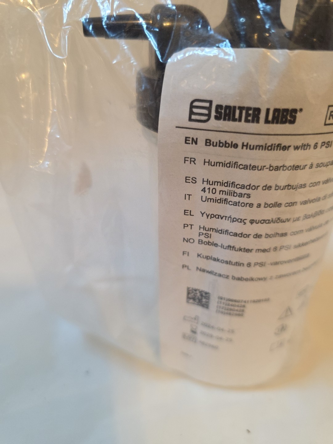 Salter Labs Bubble Humidifier 6 PSI 7600-0 New in Sealed Package( 2 Pieces)