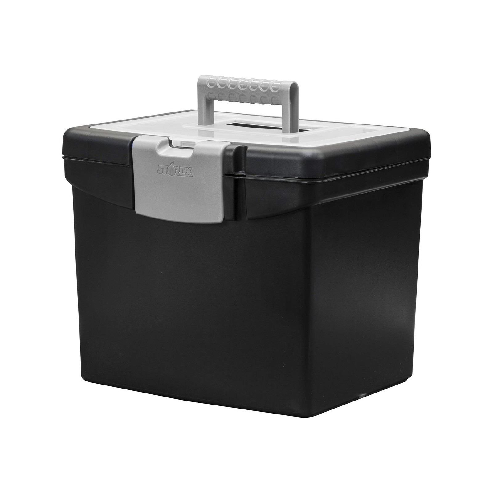 Storex File Storage Translucent Storage Lid Black 2-Pack