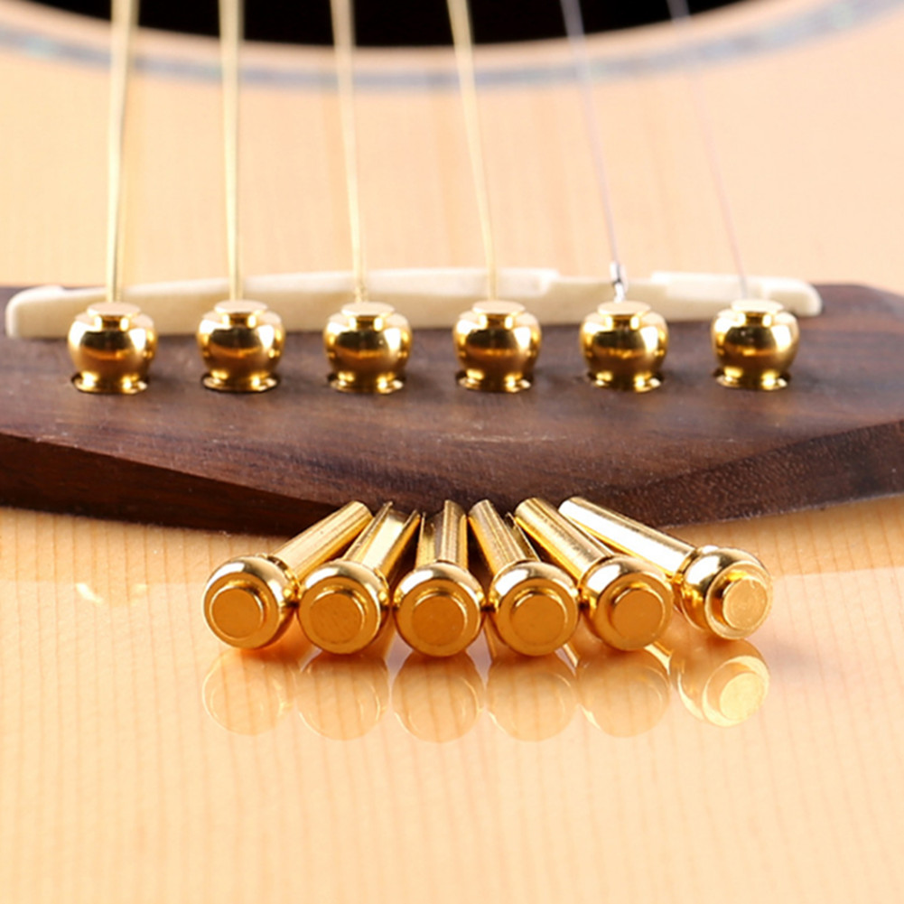 6 Pack Guitar Strings Nail Metal Nails String Cone Fixed Brass Pins Bridge