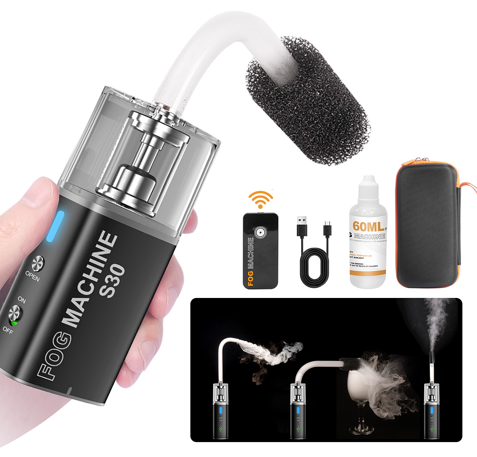 LYNCA Smoke S30 Handheld Mini Fog Machine Smoke Effects Outdoor Photography Fog