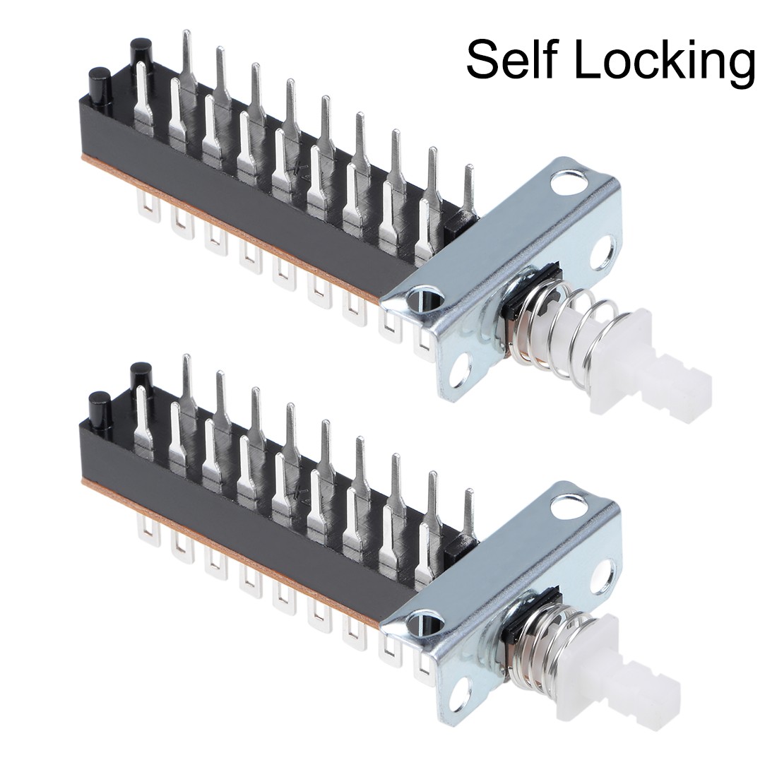 Self-Locking Push Button Switch 6PDT 6 Pole 18Pins 1 Position