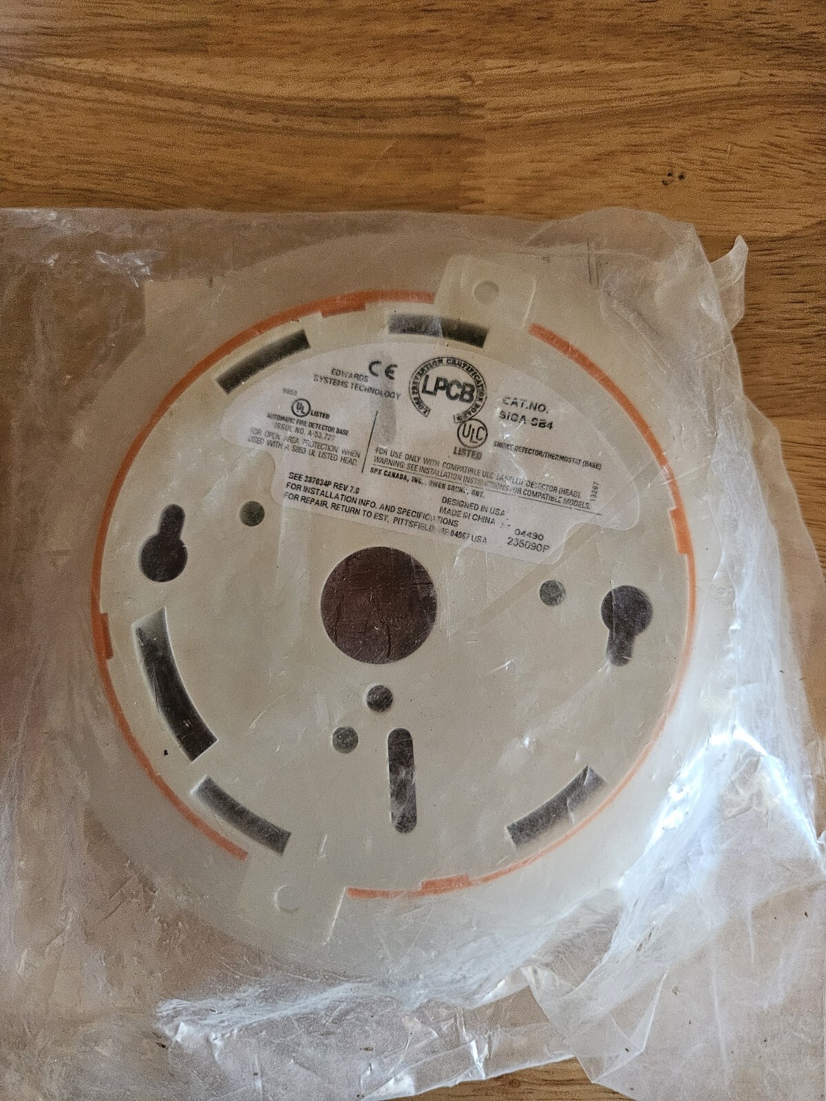 EST Edwards SIGA-SB4 Fire Alarm Detector Base NEW SEALED FREE SHIPPING