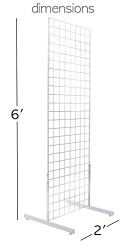 Only Hangers Commercial Grid Unit, 2' x 6' with Legs, White