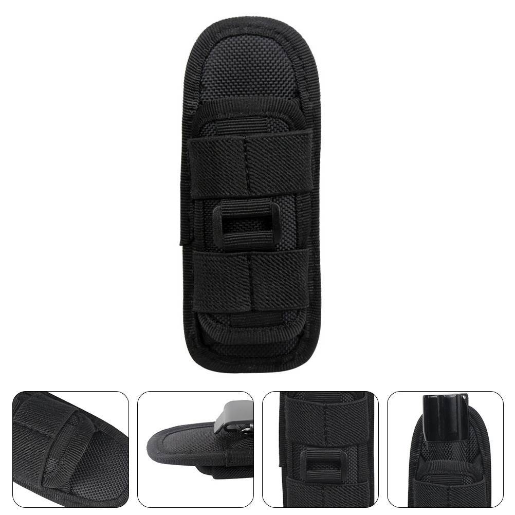 Outdoor Flashlight Pouch Rotatable Belt Clip Nylon Torch Protector