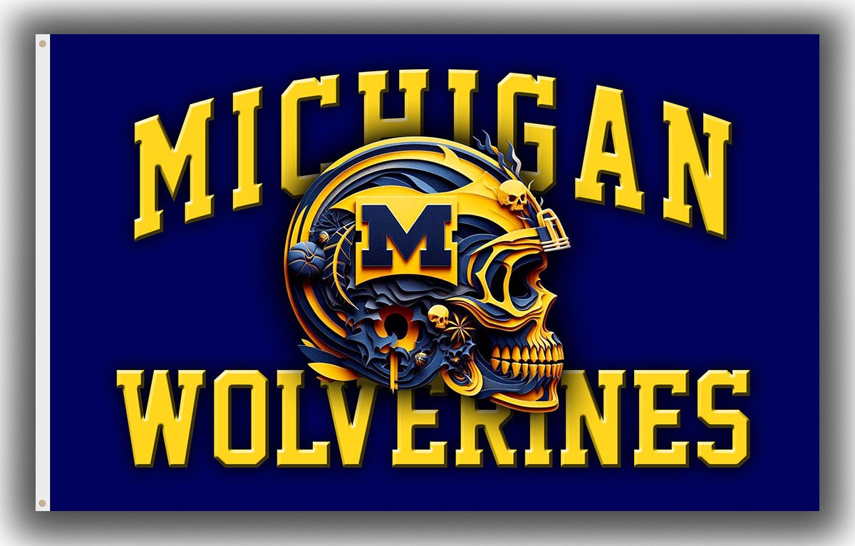 Michigan Football Team Souvenir Flag 90x150cm 3x5ft Wolverines Fans Best Banner