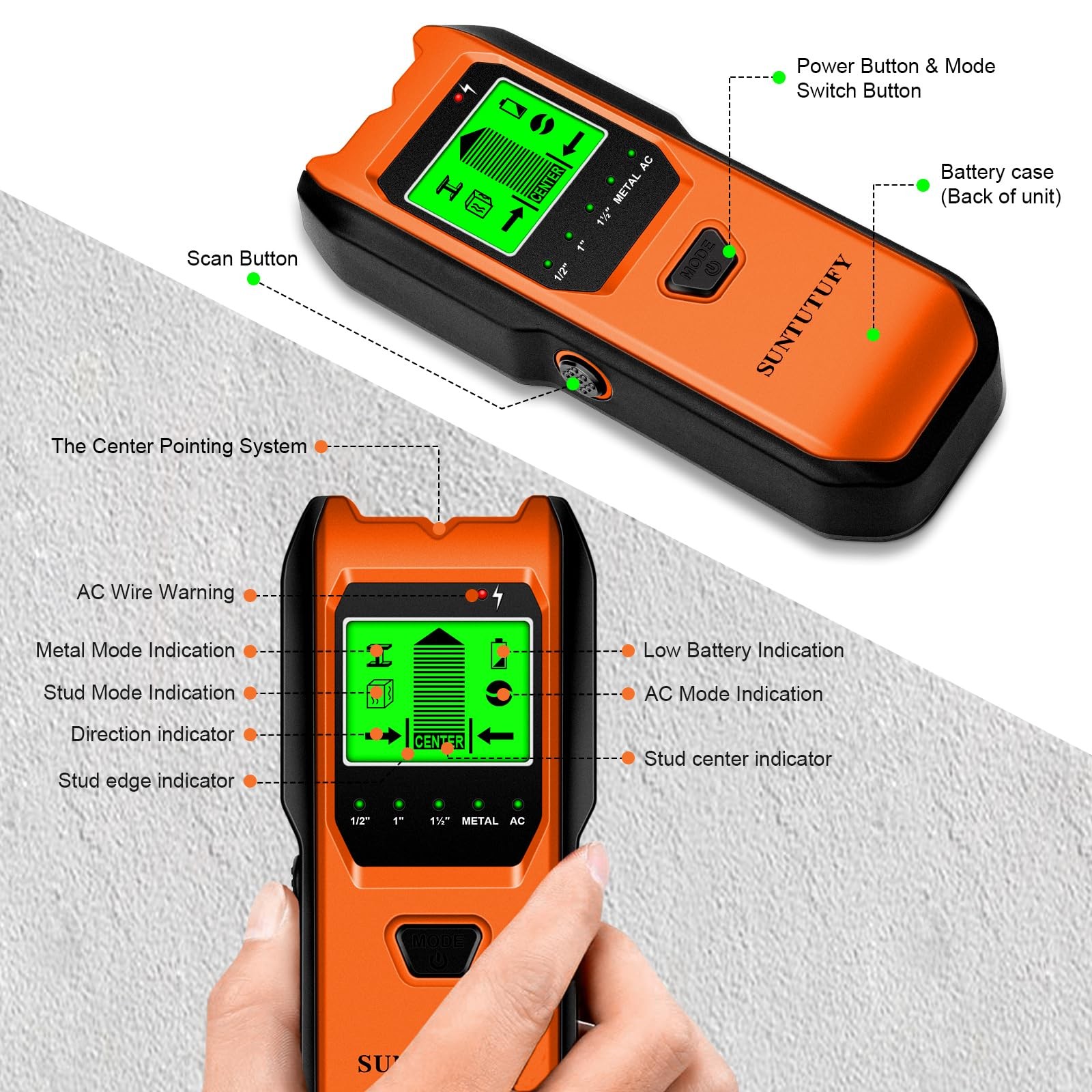 Stud Finder Wall Scanner - 5 in 1 Electronic Stud Detector with Upgraded Smar...