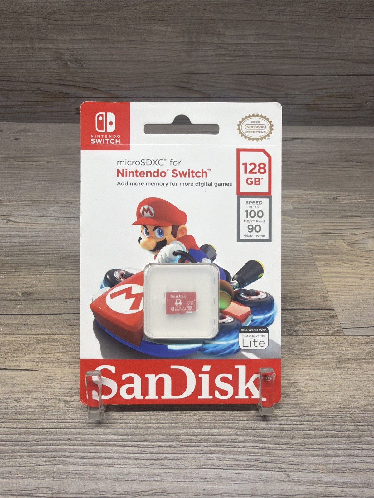 SanDisk 128GB microSDXC Memory Card for Nintendo Switch, Mario Kart Packaging